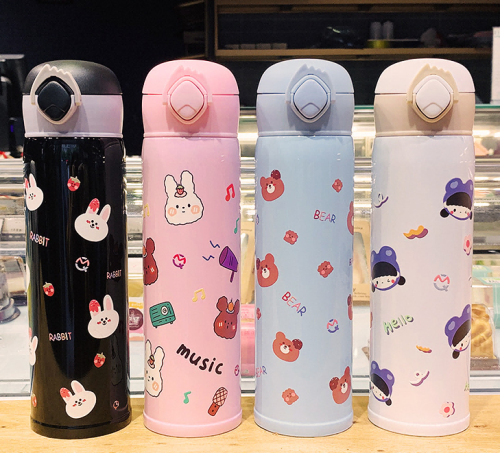 new stainless steel thermos cup cartoon new bounce water cup outdoor sports cup student gift department store wholesale