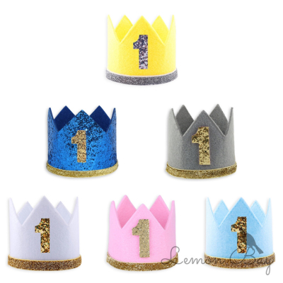Factory Direct Sales Baby's First Birthday Party Decoration Supplies Layout Children's Crown Birthday Hat Http: