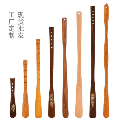 Factory Wooden Shoehorn Pregnant Women Elderly Shoes Lifter Lazy Shoehorn Long Handle Home Shoehorn Lengthened Shoehorn