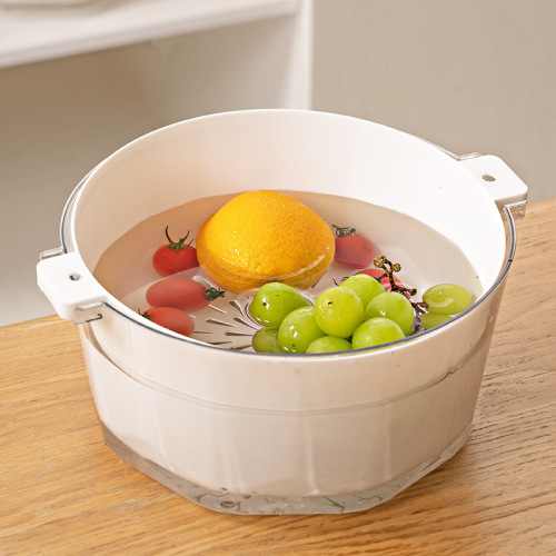 pet creative kitchen draining basket household double-layer vegetable washing basin fruit and vegetable cleaning draining basket wholesale