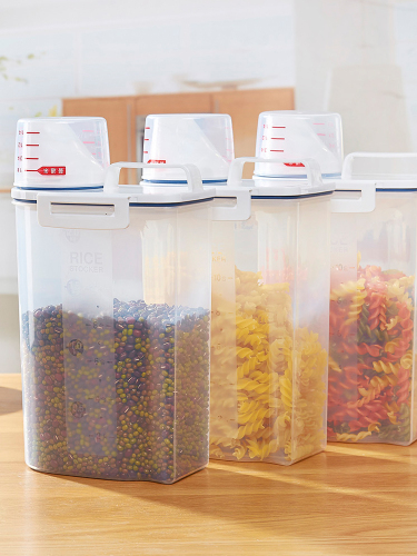 Plastic Sealed Jar Kitchen Grains Jar Rice Bucket Food Storage Box Storage Jar Storage Jar 