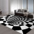Amazon 3D Vision Door Mat Stereo Black and White Plaid Living Room Sofa Floor Mat Vortex Trap Bedroom Carpet