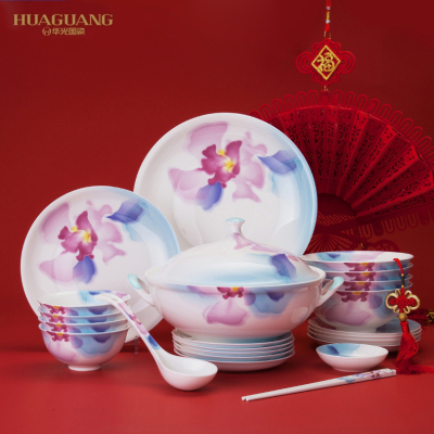 Huaguang National Porcelain Tableware Bone China Tableware Set National Rhyme Tianxiang Gift Box