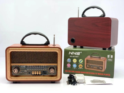 NS-8070 Retro Wood Radio Bluetooth Card Reader Speaker Old Antique Portable Speaker Radio for the Elderly