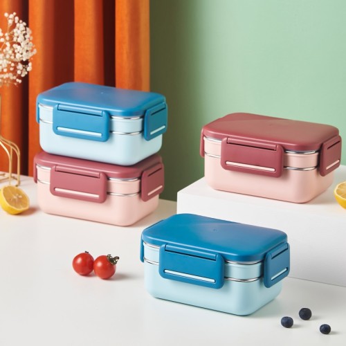 Type a Stainless Steel Lunch Box Double-Layer Stainless Steel Lunch Boxes Stainless Steel Lunch Box Compartment Lunch Box Adult Bento Box Crisper