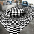 3D Visual Carpet Black and White Plaid Illusion Carpet Office Home Living Room Printed Mat Trendy Artistic Carpet