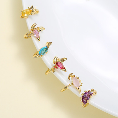 INS Style New Little Dinosaur Ear Clip 18K Gold Color Protection Forest Small Animal without Pierced Ornament