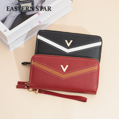 Cross-Border New Arrival Double-Handle Wallet Women's Wallet Long Fashion Large Capacity Double-Layer Wallet Mobile Phone Bag