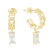 2021 New Chain Rectangular Earrings Popular European and American Foreign Trade Zircon Earrings Copper-Plated Gold Earrings