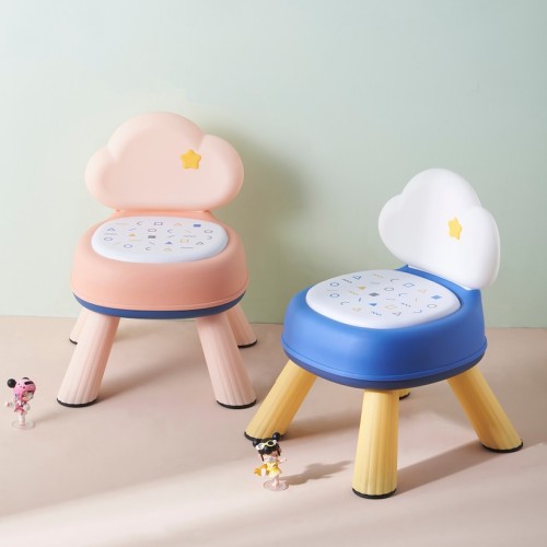 cloud cartoon children‘s chair calling chair kindergarten plastic back chair baby non-slip stool