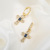 Cross-Border New Arrival Sapphire Cross Earrings 18K Gold Color Protection Ornament Micro Inlaid Zircon Ear Ring European and American Style