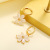 2021 Summer New Six Leaves Flower Earrings 18K Gold Color Protection Ornament Color Zirconium Flowers Earrings Earrings