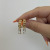 2021 New Chain Rectangular Earrings Popular European and American Foreign Trade Zircon Earrings Copper-Plated Gold Earrings