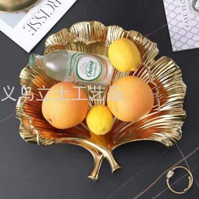 Gao Bo Decorated Home Home Crafts European Daily Decoration Ceramic Ginkgo Leaf Fruit Plate