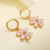 2021 Summer New Six Leaves Flower Earrings 18K Gold Color Protection Ornament Color Zirconium Flowers Earrings Earrings