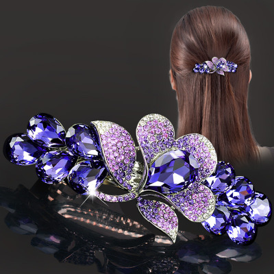 Barrettes Adult Hair Accessories Female 2020 New Korean Flower Rhinestone All-Matching Elegant Head Clip Hairpin