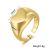 European and American New Glossy Love Heart-Shaped Ring 18K Gold Color Protection Brass Peach Heart Ring Amazon Hot Sale