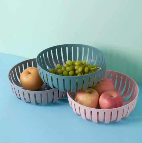 Striped Fruit Basket Drain Basket Fruit and Vegetable Washing Vegetable Basket Taobao Basket Storage Basket Fruit Basin Wholesale