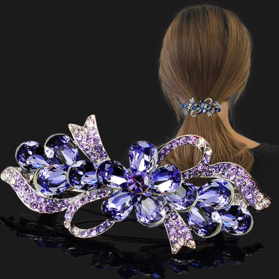 Barrettes Back Head Korean Rhinestone Clip Hairware Adult Women's Hair Accessories Head Clip Butterfly Hairpin Spring Clip Horizontal Clip