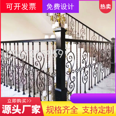 Iron Pillar European-Style Stair Handrail Retro Guardrail Home Decoration Attic Balcony Railing