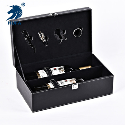 New High-End Atmospheric Leather Liquor Red Wine Boxed Single Wine Black Boxed Direct Wholesale