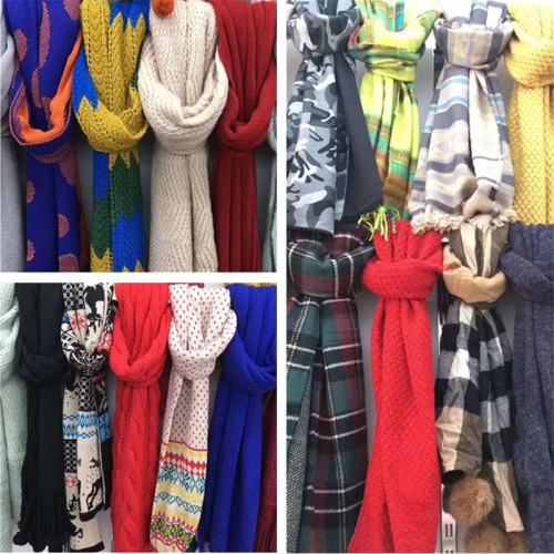 10 yuan pattern wool scarf miscellaneous men‘s and women‘s hot selling scarf stall market towel mix and match wholesale