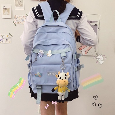 Foreign Trade Wholesale 2021 New Schoolgirl's Schoolbag Junior High School Students Korean Style Partysu Backpack Fashion Backpack Nylon