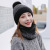 Hat Women's Autumn and Winter Korean Style Internet Celebrity Fleece-Lined Thickened All-Matching Hat Knitted Hat Two-Color Wool Knitted Cap Neck Protection