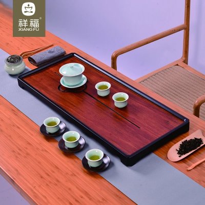 Xiangfu [Cloud Window Tea Tray] Heavy Bamboo Dry Pour Drainage Dual-Use Bamboo Tea Tray Tea Table