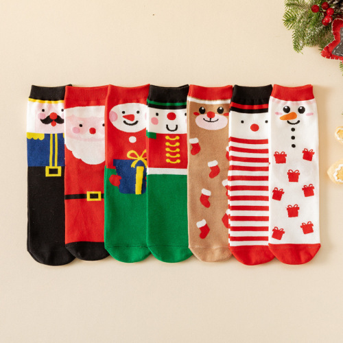 autumn and winter sos female cotton sos new year mid-calf cistmas sos women‘s creative cartoon animal sos korean style gift sos