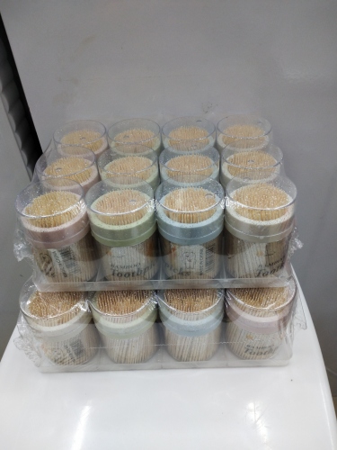 sparkling crystal bottle toothpick tin， large and small sizes