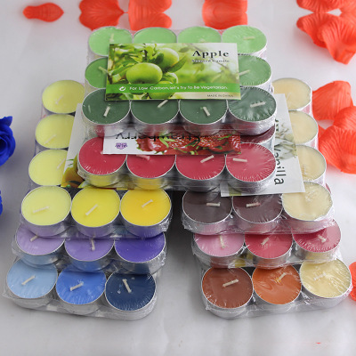 Candle PVC 12 PCs Valentine's Day Aroma Tealight Gradient Color round Pendulum Candle Factory Wholesale