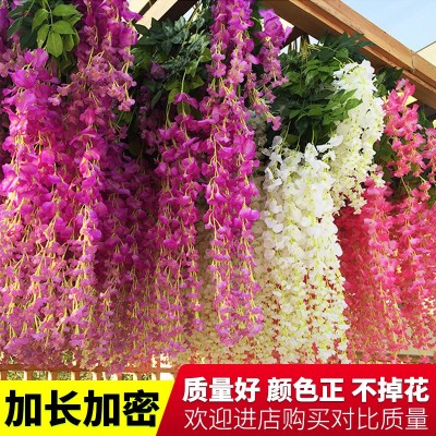 Artificial Wisteria Bean Flower String Violet Plastic Silk Flower Decorative Vine Plant Ceiling Flower Fake Flower for 