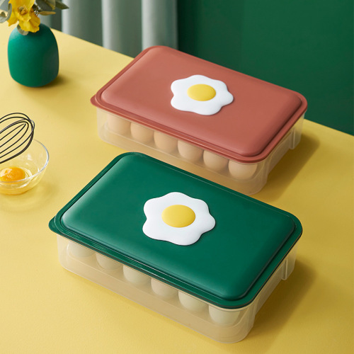 Kitchen 24-Grid Egg Box Refrigerator Preservation Storage Box with Lid Drop-Resistant Egg Storage Box Plastic Duck Egg Box Egg Tray