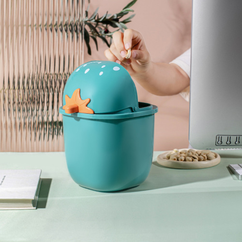 desktop trash can new home office small strawberry paper basket creative small flip cartoon storage bucket wholesale