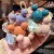 INS Simple Multi-Color Blocks Rubber Band Hair Band Korean Trending Girl Hair-Binding Hair Band Leather Cover Hair Accessories