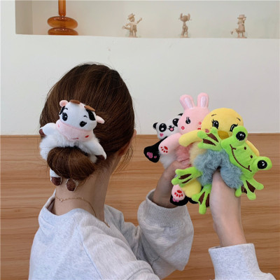 Autumn and Winter New Korean Trending Cartoon Cute Small Animal Cute Pet Large Intestine Hair Band Face Wash Hairtie Rubber Band Female