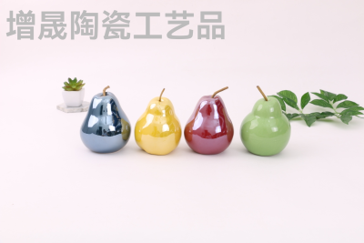 Large Pear Decoration Color Glaze Craft Ceramic Crafts Fruit