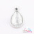 DIY Vintage Alloy Decoration Accessories Pendant 17 * 25mm Water Drop Time Stone Base Support + Glass Patch Wholesale