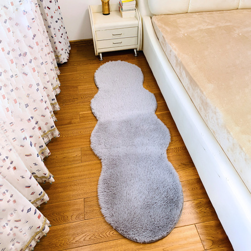 foreign trade cross-border household alpaca fleece/fiber bedroom bedside carpet special-shaped solid color plush bedside mats foot mat manufacturer