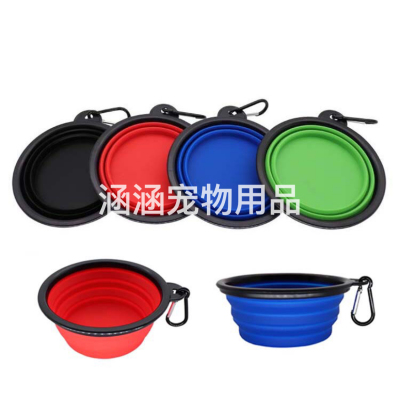 Factory Customized Silicone Folding Pet Bowls Small Outdoor Portable Pet Tableware Dogs and Cats Dual-Use for Drinking Water