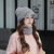 Hat Female Winter Duck Tongue Woolen Cap Versatile Fashion Trendy Cute Fur Ball Warm Ear Protection Knitted Hat Scarf Cotton-Padded Cap