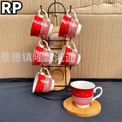 Coffee Set Ceramic Coffee Set Coffee Spoon Ceramic Cup Water Cup Six Cups Saucer Thermos Teapot Tea Set Scented Tea Cup