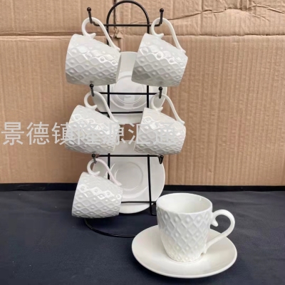 Coffee Set Ceramic Coffee Set Coffee Spoon Ceramic Cup Water Cup Six Cups Saucer Thermos Teapot Tea Set Scented Tea Cup