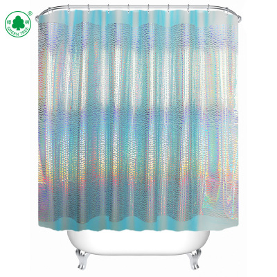 Xinlehuabao Green Tree Supply Bathroom Curtain PEVA/Eva Bathroom Curtain Laser Film Curtain Shower Curtain