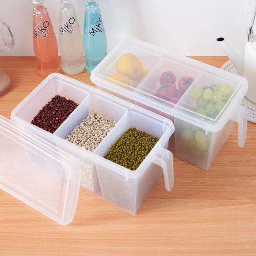 japanese-style refrigerator storage box with handle plastic sealed crisper stackable fruit with lid storage box storage box