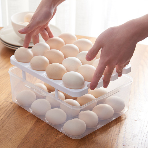 new double-layer dustproof egg box plastic can be placed 32 eggs