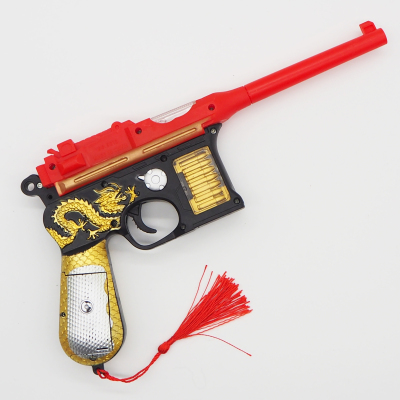 Children's Electric Toy Gun Sound Lithographic Golden Dragon Flash Music Gun Nostalgic Toy Mauser Red Army Gun Wholesale