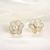 Korean Elegant White Pearl Beautiful Flowers Stud Earrings for Women New Trendy Sterling Silver Needle All-Matching Niche Design Earrings