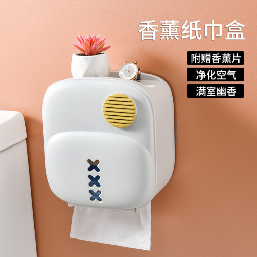 multi-function tissue box toilet wall-mounted seamless toilet nordic ins creative cute aromatherapy paper extraction box